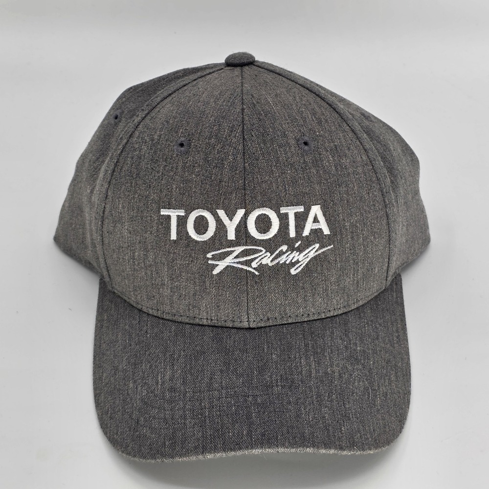 Toyota Racing Hat Cap Strap Back One Size Gray Racing Embroidered Script Mens - Picture 3 of 8